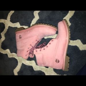 Pink timberland boots